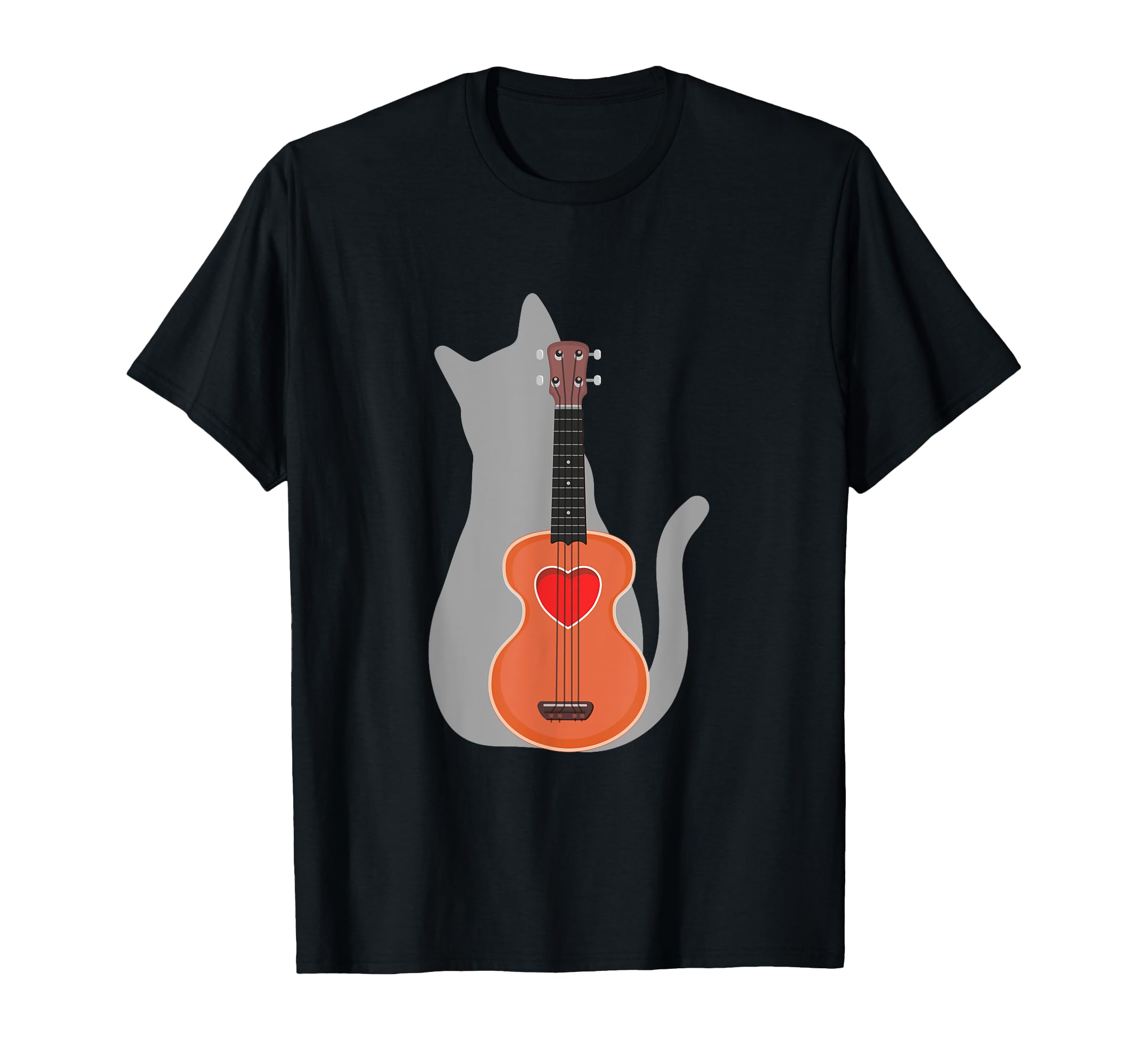 Cat Heart Musician Hawaiian Uke Guitar Acoustic Hawaii T-Shirt