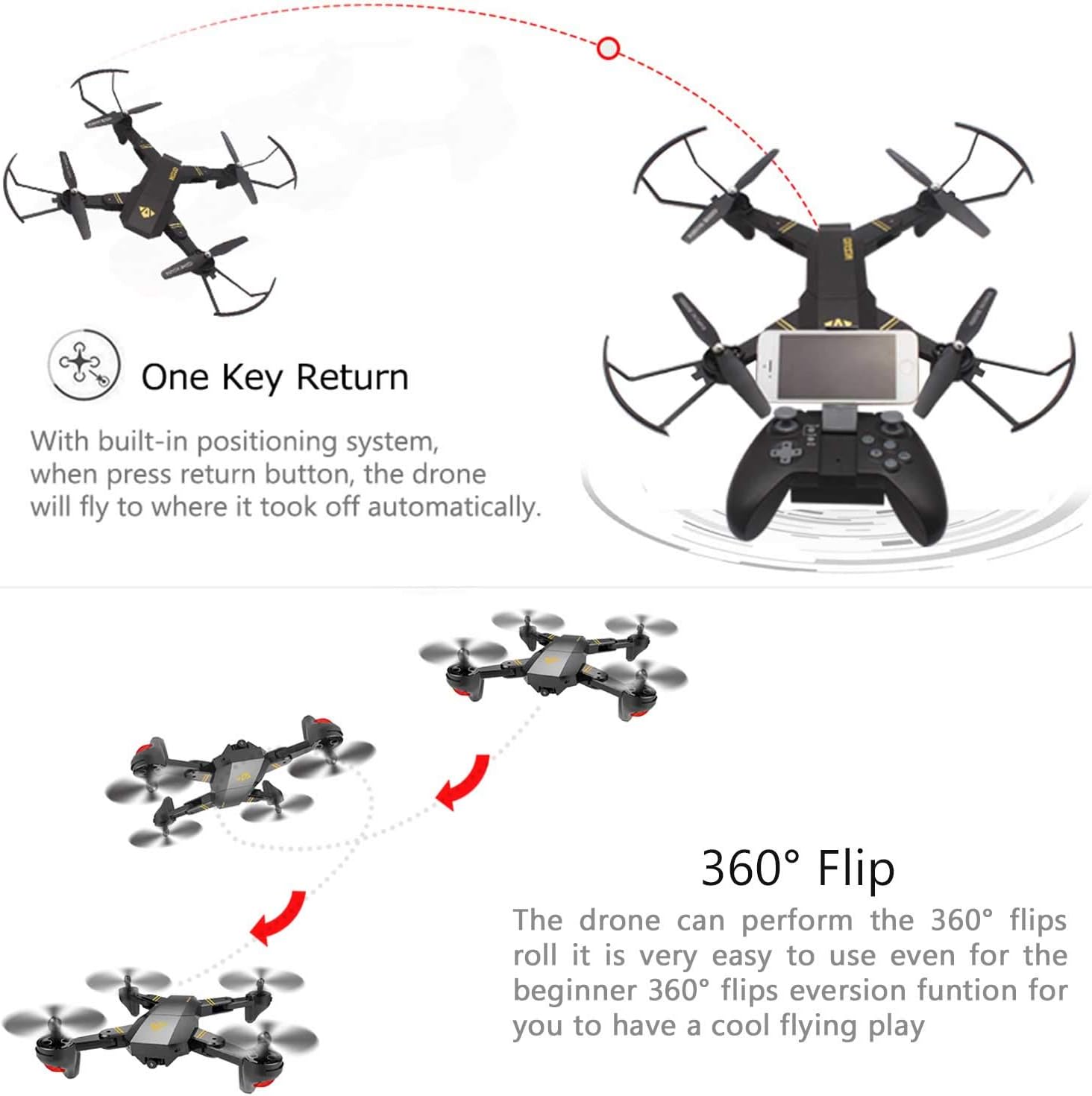 hotbird mini foldable selfie drone