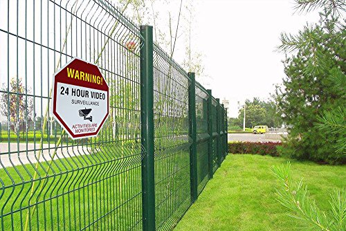ATBAY Video Surveillance Sign Aluminum Warning 24 Hour Security Surveillance Sign Business Home No Trespassing Security Alert Sign 12''X12'' - Thumbnail 5