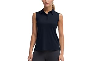GGOV Women's Sleeveless Golf Polo Shirts UPF 50+ Quick Dry Athletic Tops Shirts Workout Tennis Shirts with Buttons