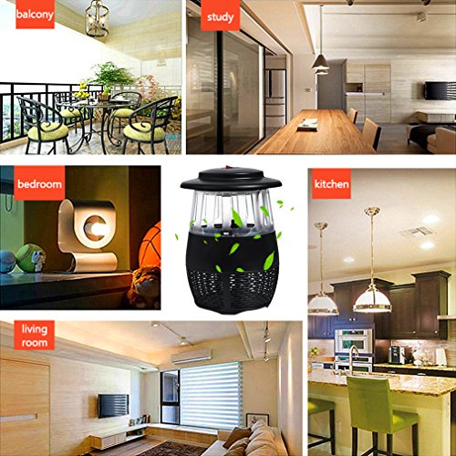 Dolloly Electronic Mosquito killer, Mosquito Trap LED Lamp, Bug Zapper Insect Killer, USB Power Mosquito Trap for Indoor and Outdoor Use 02 BK