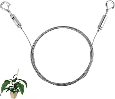 Thinp Stainless Steel Adjustable Hanging Wire 2m 1.5mm Holds 20kg