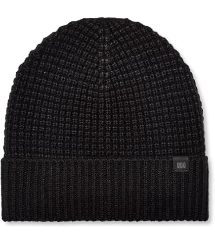 UGG Men's Waffle Scarf Black One Size at Amazon Men's Clothing store