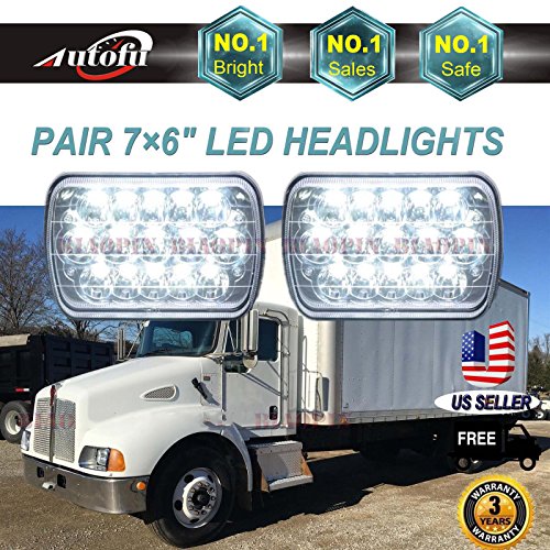 Buy LED Headlights for Kenworth T300 (With 7x6 Inch Rectangular Pair