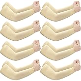 Janmercy 8 Pairs Elderly Skin Thin Protector Sleeves Bruise Abrasions Protective Arm Sleeve
