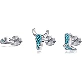3PC Country Earrings Sterling Silver Cowboy Boot Earring Screwback Cowgirl Hat Country Jewelry Gifts For Women