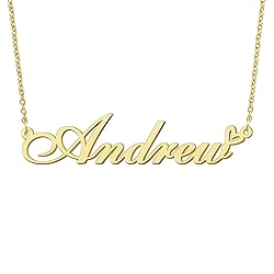 BYBWBL Andrew Name Pendant Necklace 18k Gold Plated
