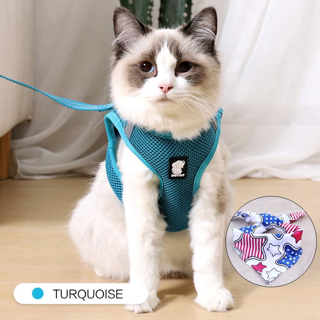 Reflective Cat Vest Harness and Leash Set for Walking 360° wrapAround