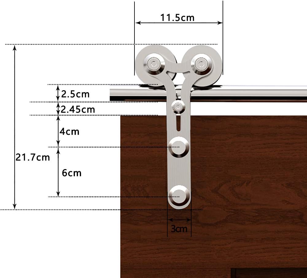 426cm/14FT kit de puerta corredera de acero inoxidable,Herrajes para