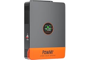 TEMANK PowMr Solar Inverter 10000W 48V to 120V/240V, UL1741 10KW Split-Phase Inverter Built-in 200A MPPT Controller, AC Input/Output 120V/240V (Settable), Support up to 6 Unit Parallel and Batteryless Run