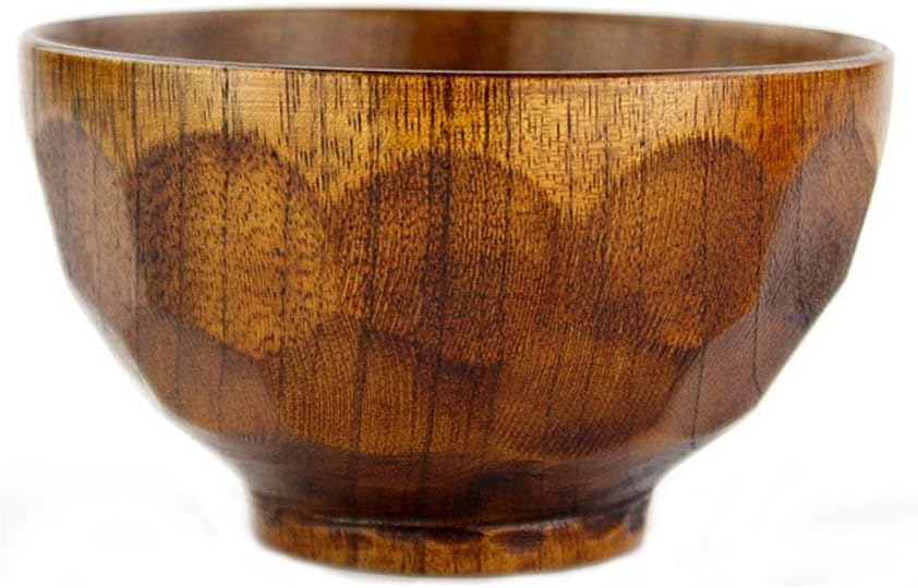 Natural Jujube Wood Bowl Manual Grinding for Rice Miso Japanese Cuisine 11.6x7cm