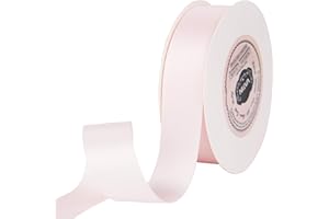 VATIN 1 inch Double Faced Polyester Satin Ribbon Blush Pink/Pale Pink -Continuous 25 Yard Spool, Perfect for Wedding, Wreath, Baby Shower,Packing and Other Projects