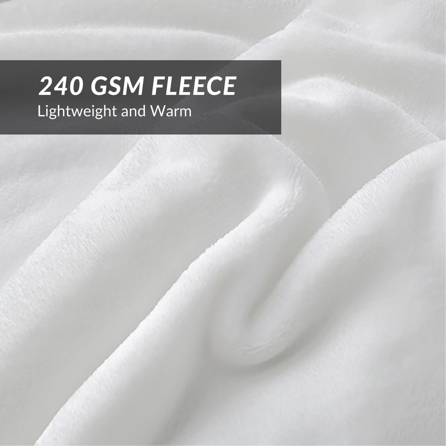 Flannel Blankets Bedspread Queen Size Ivory White - Luxury Large Bed Fleece Blankets Super Soft Fluffy Warm Microfiber Solid Blanket 230x230cm by Bedsure