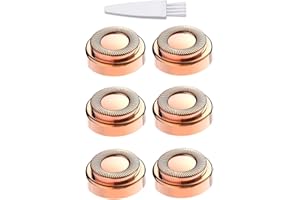FANJEIS Facial Hair Remover Replacement Heads, for Flawless Finishing Rose Gold-Plated Blade Head, Cover Perfect and Smooth Finishing, 6 Pcs Rose Gold, Generation 1 Single Halo (Rose Gold-6Pcs)