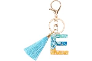 FARIO Alphabet Initial Letter Keychain for Women gift To Little Girls Tassel Butterfly Pendant Key Ring for Backpack