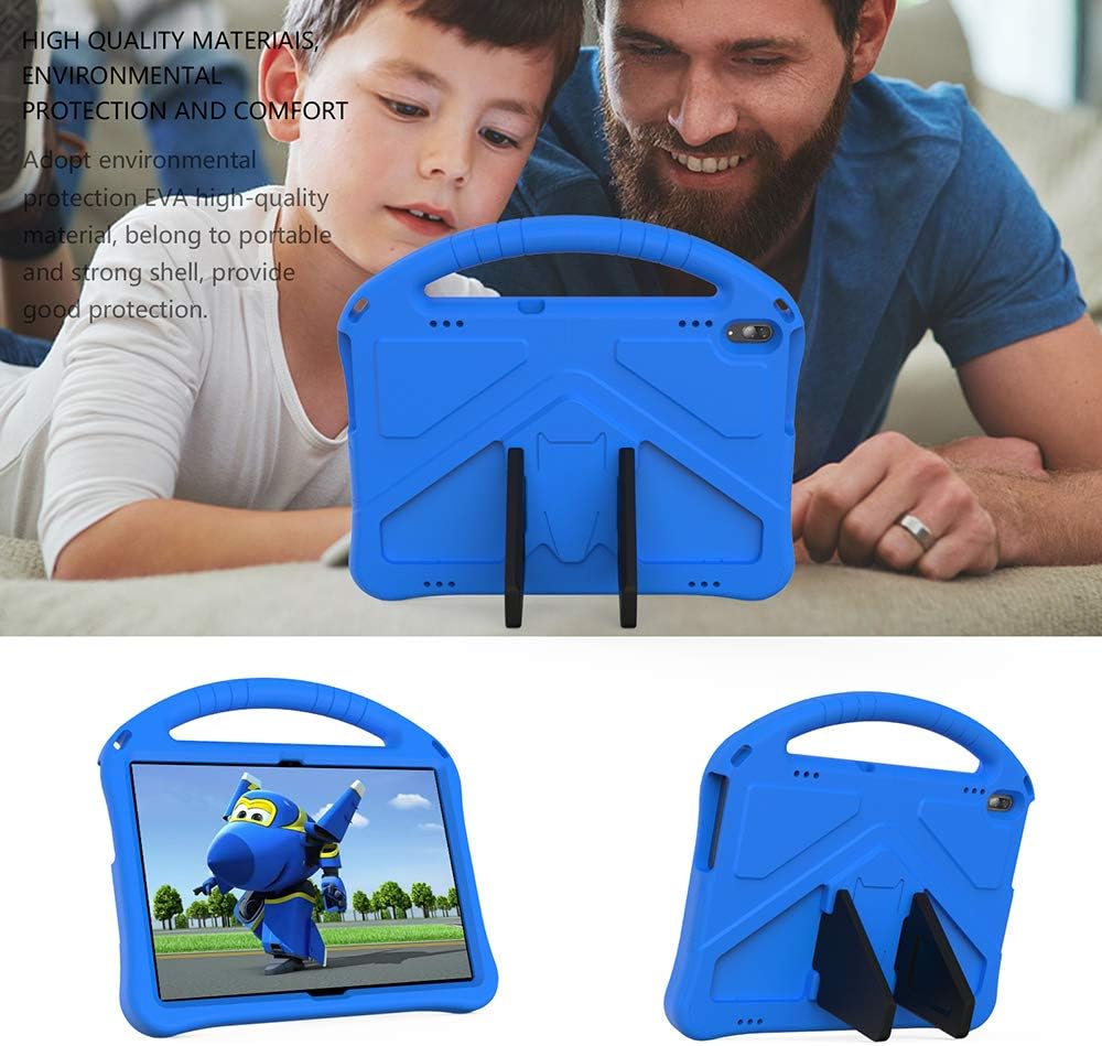 Tading Kids Case for Lenovo Tab M10/P10, Children Friendly EVA Foam Protective Stand Handle Cover Case for Lenovo Tab M10(TB-X605L/X605F) /M10 HD(TB-X505L/X505F) /P10(TB-X705F/X705L) - Blue - Image 3