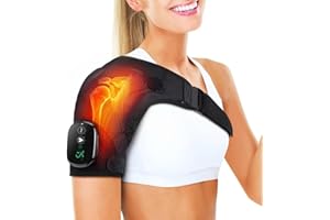 RejuvaCare Shoulder Massager for Pain Relief, Deep Tissue 4D Kneading, Heat (Black)