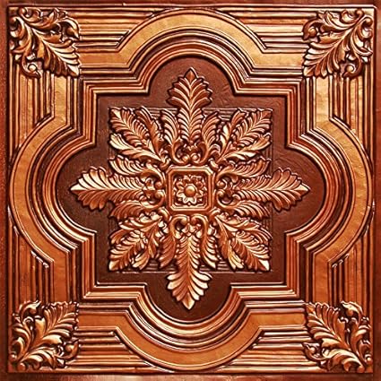 Amazon Com Faux Tin Ceiling Tile 206 Aged Copper Pack Of 6 2 X2