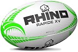 Rhino Rapide XV Rugby Ball White Green Size 5 Brand Rhino view 5
