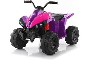 Heimili 12V Kids ATV Ride On Car Electric Car, 4 Power Wheeler Electric ATV with Button Start, All Terrain Tires Wheels, LED Lights and Music for Boys & Girls for 3-8 Years Old (12V-Purple)