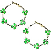 MAQVQLU St. Patrick's Day Earrings for Women Shamrock Stud Earrings St. Patrick's Day Leaf Artisan Heart Hat Earrings Irish Holiday Jewelry Gift
