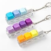 3 Pcs Clicky Keyboard Fidget Toys, Stress Relief Fidget Clicker Keychain | 4-in-1 Fidget Sensory Toy, Loud Click Sound, Relief Anxiety &amp; Boost Focus Calm for Work, Study, Halloween Gifts