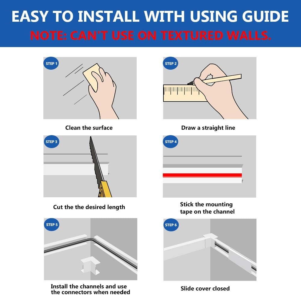 Cord Cover Raceway Kit, 157in Cable Cover Channel, Paintable Cord Concealer System Cable Hider, Cord Wires, Hiding Wall Mount TV Powers Cords in Home Office, 10X L15.7in X W0.95in X 0.55in: Home Audio & Theater
