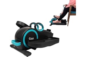 Cubii Total Body - Under Desk Seated Elliptical Pedal Exerciser with Built in Upper Body Resistance Bands, 12 Levels of Resistance, LCD Display, Whisper Quiet - Adult to Seniors