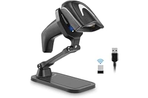 ONEWSCAN Barcode Scanner 2.4GhzWireless Versatile 2-in-1 USB 1D Laser Automatic Barcode Reader Handhold Bar Code Scanner with USB Receiver for Store, Supermarket, Warehouse