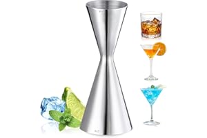 YXT&BEYOND 2oz/1oz Japanese Cone Cocktail Jigger for Bartender with Measurements Inside, 304 Stainless Steel Heavy-Duty Doubl