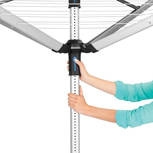 Brabantia Lift-O-Matic Advance Outdoor Arm Clothesline (164 ft/Ø  Height Adjustable, Folding Clothes D