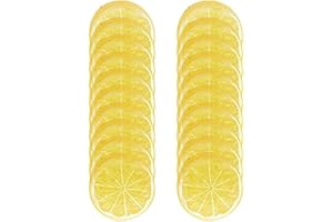HORNO 20pcs Fake Fruit Home House Kitchen Party Decoration Faux Fruit Props(Simulation Yellow Lemon Slices)