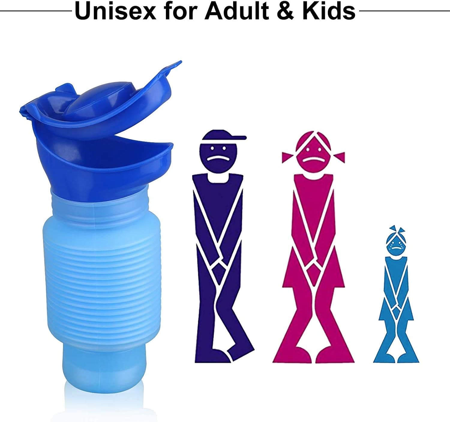 Topcloud Shrinkable Urinal, 750ml Male Female Portable Mobile Toilet Potty Pee Urine Bottle - Image 5