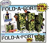 Matty's Toy Stop Fold-A-Fort Corrugated Cardboard Defensive Barrier Wall with Cutouts for Nerf, Laser Tag & More (Unfolds to 4'x6')