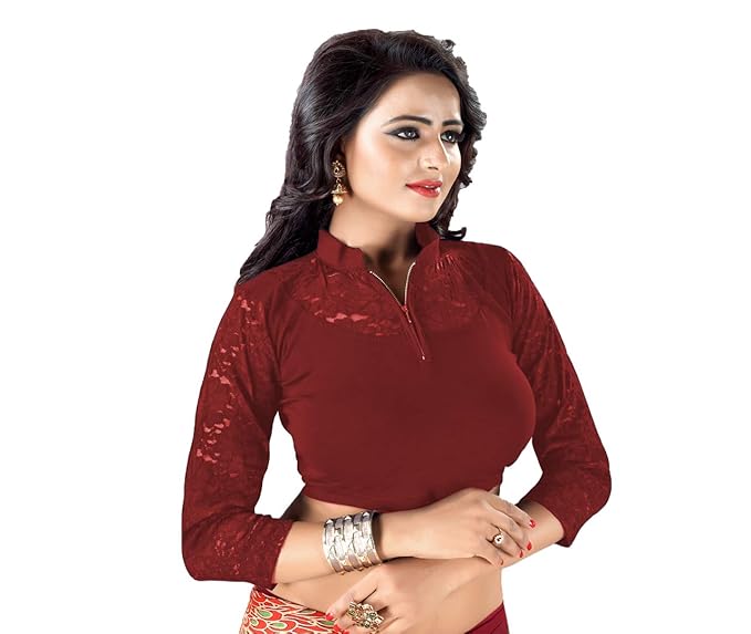Cotton Lycra Full Sleeve Readymade Stretchable Blouse For Womens