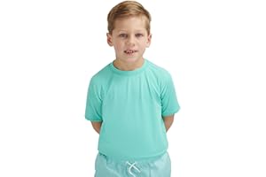 Lands' End Kids Boys and Girls Swimwear UPF 50 Short Sleeve Rash Guard Shirt (XXS-XL)