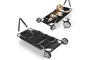 MIMODA Large Dog Stretcher with Noiseless Wheels, 46x22 Inch Animal Stretcher Pet Trolley Rescue Stretcher Veterinary Transport Trolley 250lb Max Capacity
