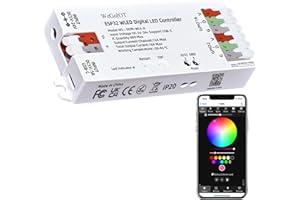 WeGoIOT ESP32 WLED LED Strip Controller with 16A Fuse Dynamic RGB IC DIY Port WiFi App Control Easy Wiring Terminal for WS281