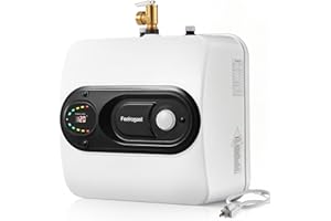 FEELROGAST Electric Tank Water Heater, 8-Gallon Under Sink Instant Hot Water Tank，Equipped with Digital Temperature Display for RV, Camper, Kitchen, Food Truck，Wall or Floor Mounted, Black