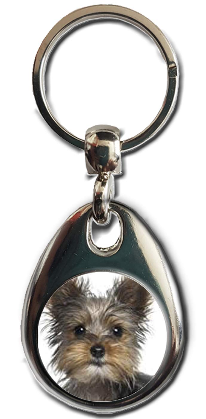 KAZMUGZ YORKSHIRE TERRIER KEYRING. Heavy quality metal gift keyring. Double sided keychain. Yorkie gift.