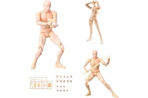 Haniforever Artists Manikin Drawing Figure Mannequin,Cool Action Figure Stop Motion Figure with Joints,Art Drawing Model Human Body for Sketching Supplies,Painting,Artists,Decoration(Flesh,Male)