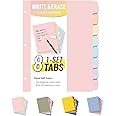 Sooez 8-Tab Long-Lasting Plastic Write & Erase Big Tab Dividers for 3 Ring Binder, Aesthetic Cute Pastel Binder Dividers for Student, Teacher, Office, Home Organizers, 1 Set, Pastel Color