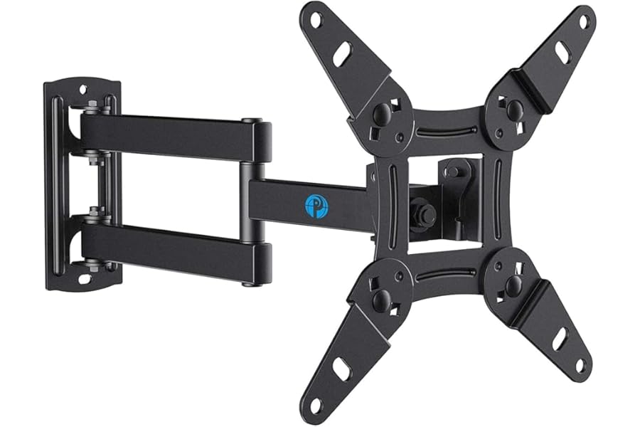 Pipishell Full Motion TV Wall Mount for Echo Show 21/15 and 13-43 Inch Flat Curved Screen TVs & Monitors, Max VESA 200x200mm up to 44lbs, TV Mount Wall Bracket with Rotation Swivel Tilt Extension