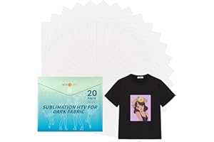 HTVRONT Sublimation HTV for Dark Fabric/Light Fabric - 20 Pack Matte Sublimation Vinyl - Sublimation Blanks for Sublimation Shirts/Pillow/Bag/Hat
