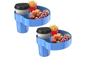 AISHAIDO [2 Packs] Kids Car Seat Tray, Travel Tray with Cup Holder for Toddler, Kids Car Seat Food Snack Tray for Road Trip, Stroller snack tray travel must haves - Blue Color