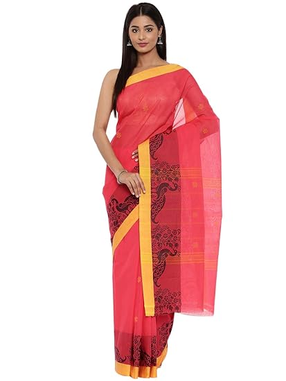Womens Chettinad Pure Cotton Saree With Running Blouse (CCOPSC9134_Red)