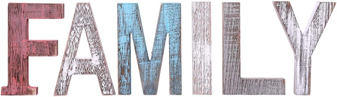 Amazon Com Comfify Family Decorative Wooden Letters Large