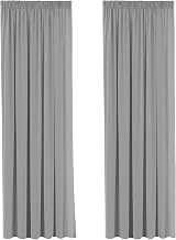 H.Versailtex Blackout Curtain Panels 66x90 Pencil Pleat 2 Pack Grey