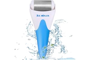 mavere Stainless Steel Ice Roller for Face - Skin Cooling and Soothing | Ice Facial Roller for Skin Irritation and Sensitivity | Ice Roller for Puffy Eyes and Relief from Face Swelling (Blue)