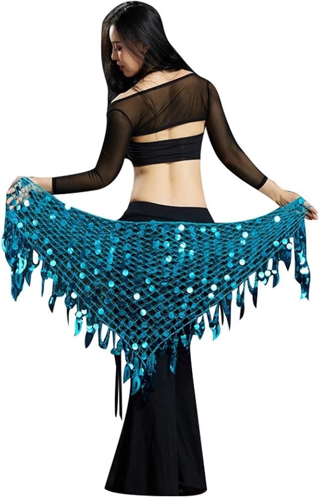 YuanDian Donna Triangolo Danza Del Ventre Cintura Pareo Sciarpa Avvolgere  Anca Paillettes Lucenti Sirena Professionale Tribal Arabian Oriental Belly  Dance Catena Della Vita Gonne da danza Gonne e gonnapantalone berjaya.edu.my